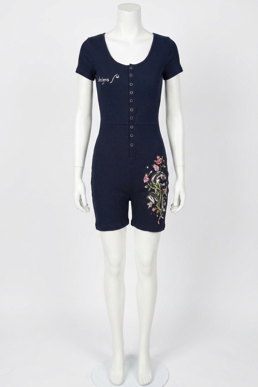 NEW ED HARDY women's panther rose short sleeve pajama in navy